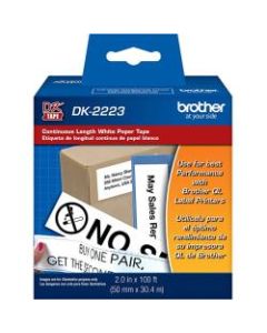 Brother Paper Label Tape, Continuous, 2in x 100ft, White