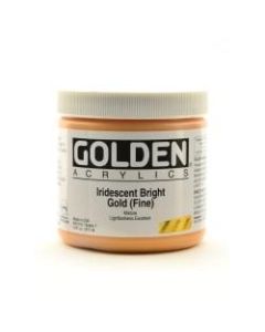 Golden Acrylic Paint, Fine, 16 Oz, Iridescent Bright Gold
