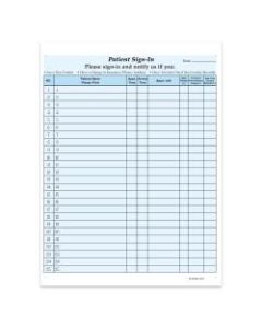 HIPAA Compliant Patient/Visitor Privacy 2-Part Sign-In Sheets, With Out-Of-Country Box, 8-1/2in x 11in, Blue, Pack Of 250 Sheets