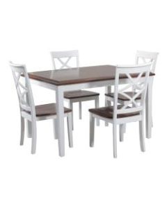 Powell Howard 5-Piece Dining Set, White/Cherry