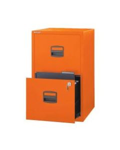 Bisley 14-13/16inD Vertical 2-Drawer Under-Desk Storage Cabinet, Metal, Orange