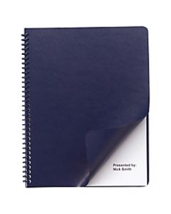 GBC Regency 40% Recycled Round Corners Presentation Binding Covers, 8 3/4in x 11 1/4in, Navy, Box Of 200