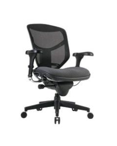 WorkPro Quantum 9000 Series Ergonomic Mesh/Premium Fabric Mid-Back Chair, Black/Gray