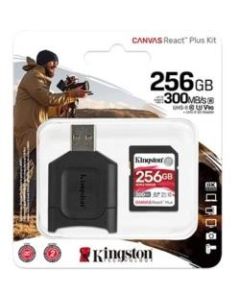 Kingston Canvas React Plus 256 GB Class 10/UHS-II (U3) SDXC - 300 MB/s Read - 260 MB/s Write