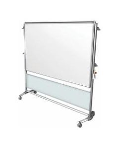 Ghent Nexus IdeaWall 2-Sided Porcelain Magnetic Dry-Erase Whiteboard, 76in x 76in, Frosted Aluminum Frame With Silver Finish