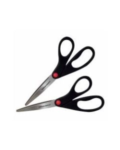 Office Depot Scissors, 8in, Straight, Black, Pack Of 2