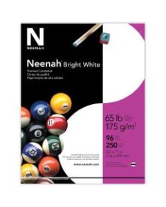 Neenah Bright White Premium Card Stock, Letter Size, 65 Lb, White, Pack Of 250 Sheets