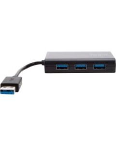 Targus 4-Port USB/Ethernet Hub, 0.59inH x 1.57inW x 2.17inD, Black, 11292866
