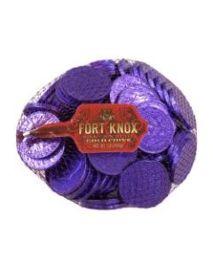 Fort Knox Milk Chocolate Foil Coins, Purple, 1 1/2in, 1 Lb Bag