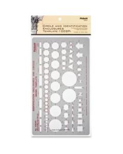 Chartpak Circle/Identification Template - Circle, Square, Hexagon, Rectangle, Diamond, Directional Arrow - 5.9in x 10in - Gray