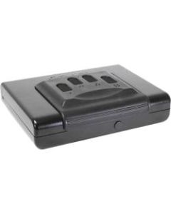 First Alert Portable Handgun or Pistol Safe, CA DOJ Approved - Electronic, Programmable Lock - In-Floor - for Pistol, Gun - Internal Size 3.30in x 10.90in - Overall Size 3.5in x 11.1in - Gray - Powder Coated Steel, Steel
