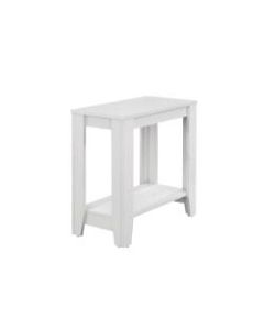 Monarch Specialties Side Table, With Shelf, Rectangle, White
