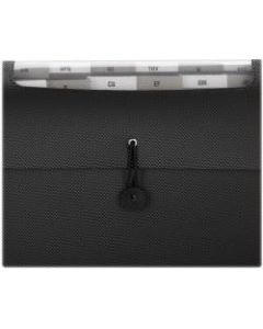 Smead Poly 12-Pocket Step Index Organizer, Letter Size, 8 1/2in x 11in, Black