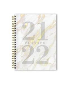 TF Publishing Medium Weekly/Monthly Planner, 6-1/2in x 8in, Marble, July 2021 To June 2022