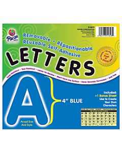 Pacon Self-Adhesive Letters, 4in, Blue, Pack Of 78