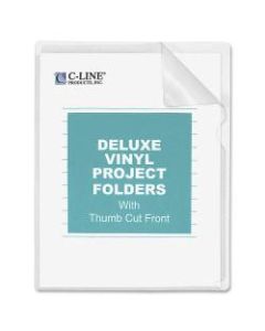 C-Line Non-Glare Vinyl Project Folders, Letter Size, Clear, Box Of 50