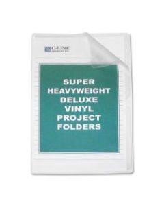 C-Line Non-Glare Vinyl Project Folders, Legal Size, Clear, Box Of 50