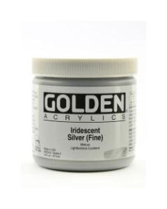 Golden Acrylic Paint, Fine, 16 Oz, Iridescent Silver