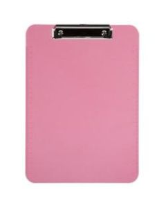 JAM Paper Plastic Clipboards with Low Profile Metal Clip, 9in x 13in, Pink