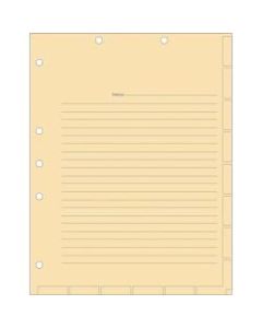 Tabbies 7-hole Manila Chart Divider Sheets - 8.5in Divider Width x 11in Divider Length - 7 Hole Punched - Manila Divider - 400 / Box