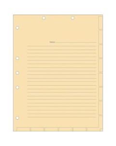 Tabbies 7-hole Manila Chart Divider Sheets - 8.5in Divider Width x 11in Divider Length - 7 Hole Punched - Manila Divider - 400 / Box