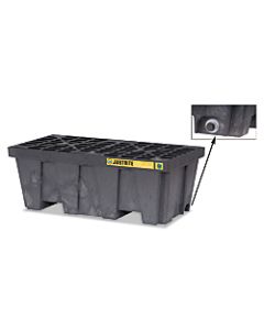 EcoPolyBlend Spill Control Pallets, Black, 66 gal, 25 in x 49 in, w/Drain