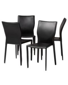 Baxton Studio Heidi Dining Chairs, Black, Set Of 4 Chairs