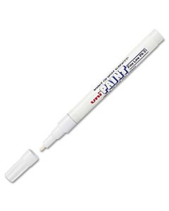 Uni-Paint Markers, Fine Point, White, Pack Of 12