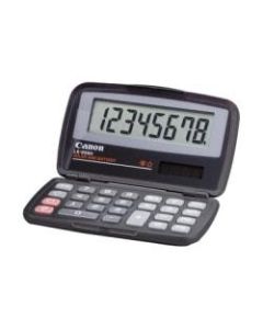 Canon LS555H Wallet Calculator - Hard Shell Cover, Auto Power Off - 8 Digits - LCD - Battery/Solar Powered - 4.3in x 2.9in x 0.6in - Black - 1 Each