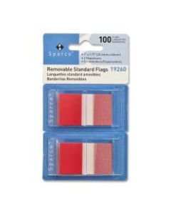 Sparco Removable Standard Flags In Pop-Up Dispenser, 1 3/4in x 1in, Red, Pack Of 100