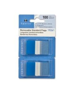 Sparco Removable Standard Flags In Pop-Up Dispenser, 1 3/4in x 1in, Blue, Pack Of 100
