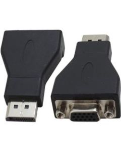 4XEM DisplayPort Male To VGA Female Adapter - 1 x DisplayPort Male Digital Audio/Video - 1 x HD-15 Female VGA - Gold Connector - Black