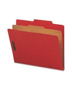 Nature Saver 1-Divider Colored Classification Folders, Letter Size, Bright Red, Box Of 10