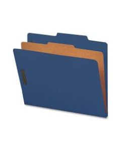 Nature Saver 1-Divider Colored Classification Folders, Letter Size, Dark Blue, Box Of 10