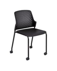 Safco Next Stack Chairs With Casters, Black, Set Of 4 Chairs