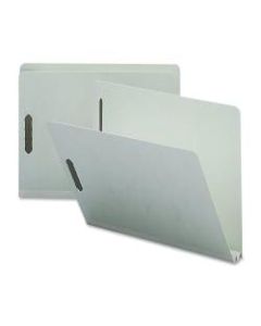 Nature Saver 2in Expansion Pressboard Fastener Folders, Letter Size, 100% Recycled, Gray Green, Box Of 25