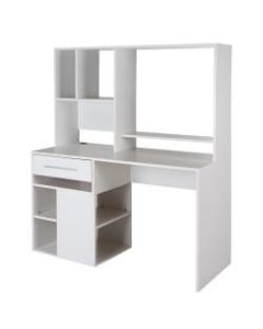 South Shore Annexe Computer Desk With Hutch, Pure White
