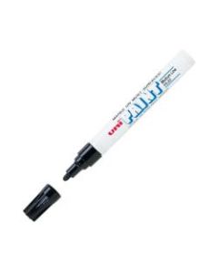 Uni-Paint Markers, Medium Point, Black, Pack Of 12