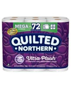 Quilted Northern Ultra Plush 3-Ply Mega Toilet Paper, 284 Sheets Per Roll, Pack Of 18 Rolls