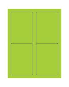 Office Depot Brand Labels, LL176GN, Rectangle, 3 1/2in x 5in, Fluorescent Green, Case Of 400