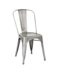 Office Star Bristow Armless Chair, Brushed Silver, Set Of 2 Chairs