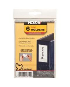 Cardinal HOLDit! Label Holders, 2 3/16in x 4in, Pack Of 6