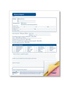 ComplyRight Absence Reports, 3-Part, 8 1/2in x 11in, Pack Of 50