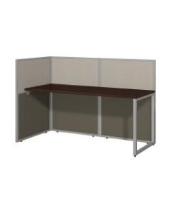 Bush Business Furniture Easy Office 60inW Cubicle Desk Workstation With 45inH Open Panels, Mocha Cherry/Silver Gray, Standard Delivery