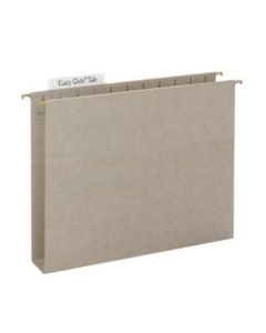 Smead TUFF Hanging Box Bottom Folder With Easy Slide? Tab, 2in Expansion, 1/3-Cut Sliding Tab, Letter Size, Steel Gray, Box of 18