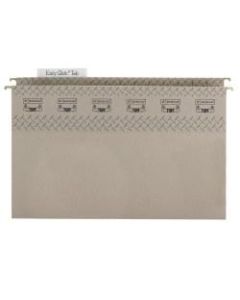 Smead TUFF Hanging Box Bottom Folder with Easy Slide? Tab, 2in Expansion, Legal Size, Steel Gray, Box of 18