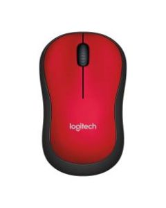 Logitech M185 Wireless Mouse, 2.4GHz with USB Mini Receiver, 12-Month Battery Life, 1000 DPI Optical Tracking, Ambidextrous, Red