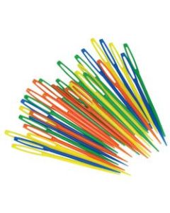 Roylco Childrens Plastic Lacing Needles, 3in, Assorted Colors, 32 Per Pack, Set Of 6 Packs