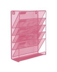 Mind Reader Wall File Rack Organizer, 16inH x 12-3/4inW x 4-1/4inD, Pink