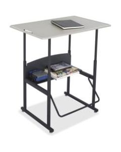 Safco AlphaBetter Adjustable-Height Stand-Up Desk, without Book Box, 36inW x 24inD, Beige/Black